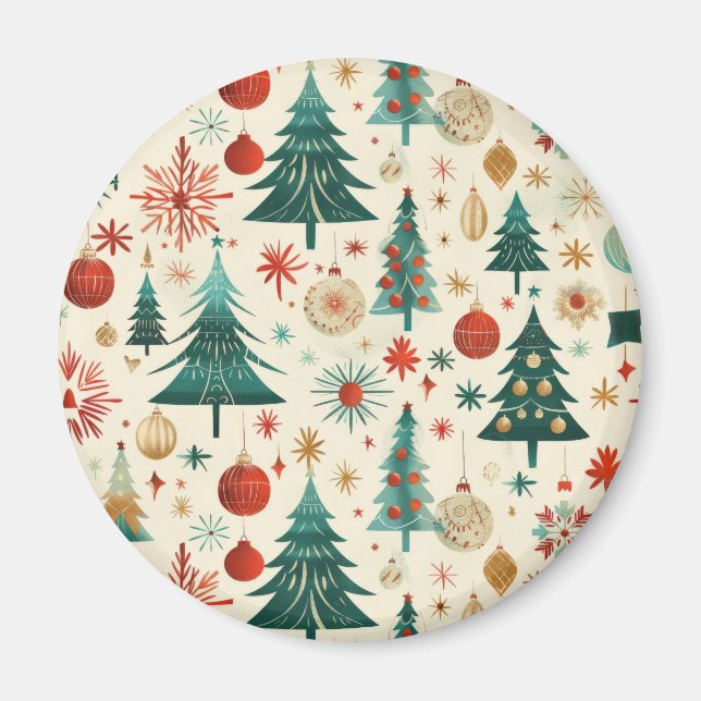 Festliche Winterferien-Muster Magnet (Vorne)