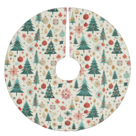 Festliche Winterferien-Muster Polyester Weihnachtsbaumdecke