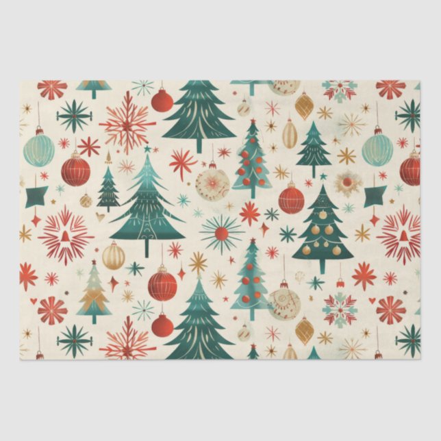 Festliche Winterferien-Muster Seidenpapier (Vorderseite)