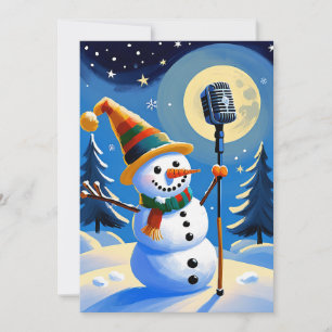 Festliche Winterlandschaft Schneemann ohne Foto Feiertagskarte