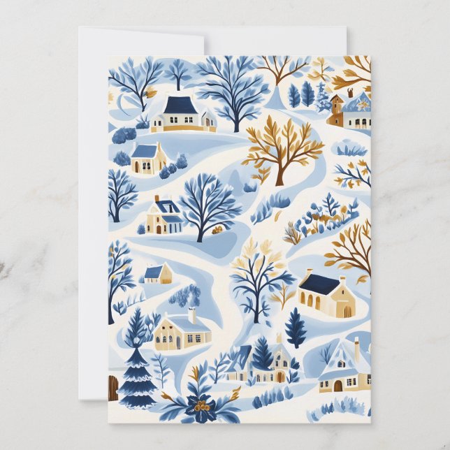 Festliche Winterlandschaft Weihnachtskarte Feiertagskarte (Vorderseite)