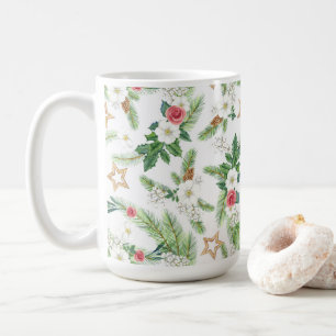 Festliche winterliche Feiertagsbotanicals Kaffeetasse