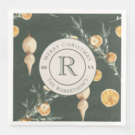 Festliche Wintermärchen: Wasserfarbe Mit Monogramm Serviette