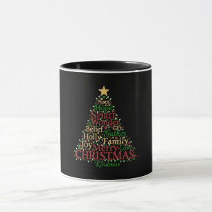 Festliche Wortkunst Weihnachtsbaum Frieden Hoffn Tasse