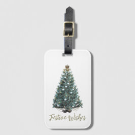 Festliche Wünsche. Weihnachtsbaum-Design Gepäckanhänger