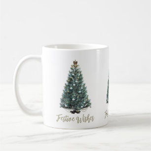 Festliche Wünsche. Weihnachtsbaum-Design Kaffeetasse