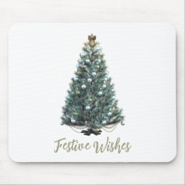 Festliche Wünsche. Weihnachtsbaum-Design Mousepad