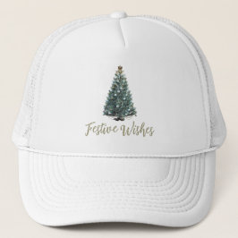 Festliche Wünsche. Weihnachtsbaum-Design Truckerkappe