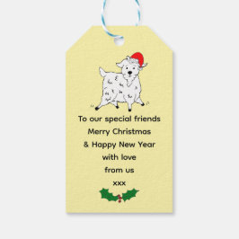 Festliche Ziegen zu Weihnachten Geschenkanhänger