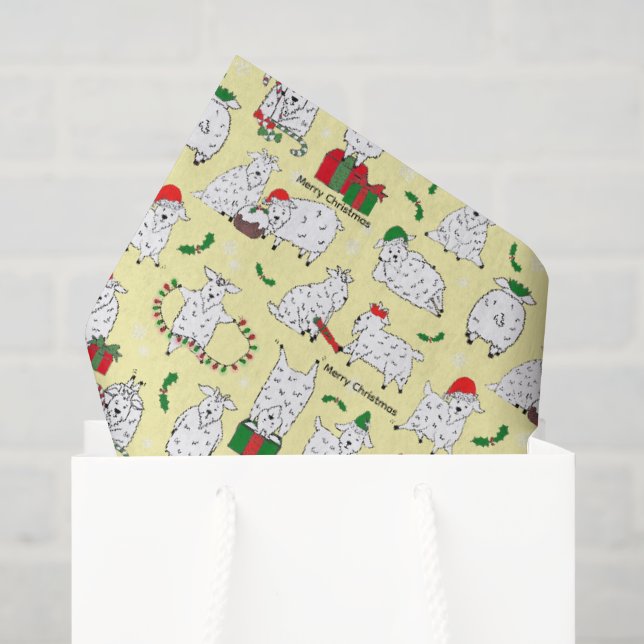 Festliche Ziegen zu Weihnachten Seidenpapier (Geschenktüte)