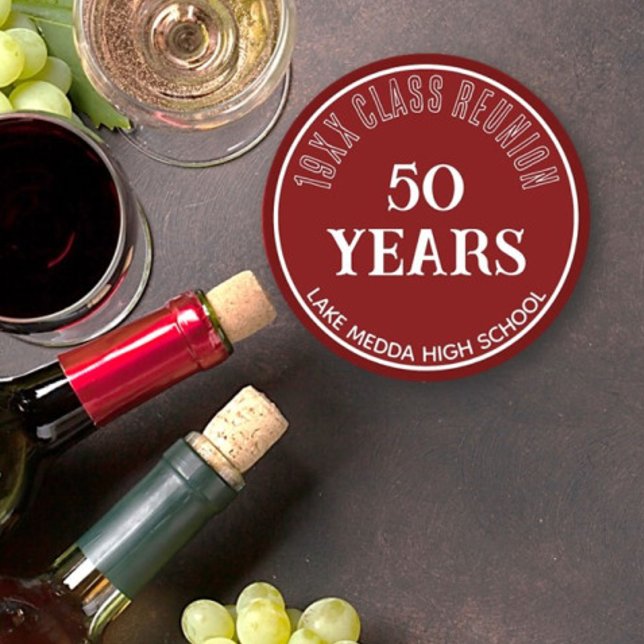 Festlicher 50. Wiedersehen-Untersetzer der 50. Kla Runder Pappuntersetzer (Von Creator hochgeladen)