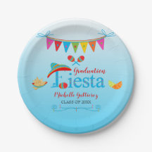Festlicher Abschluss Fiesta Personalisiert Blue Om