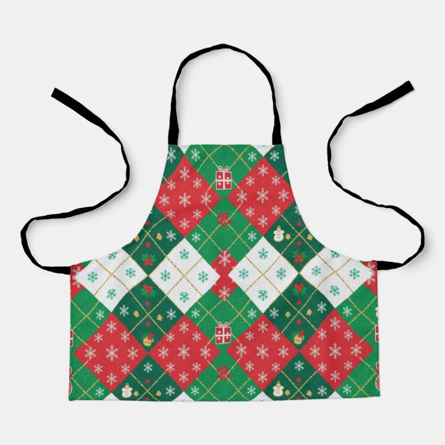 Festlicher Argyle-Weihnachts-Schürze Schürze (Vorderseite)