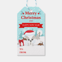 Festlicher arktischer Fox in der Weihnachtsmannmüt
