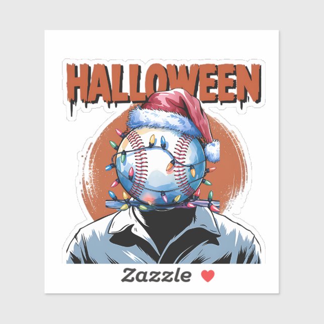 Festlicher Baseball: Halloween trifft Weihnachten Aufkleber (Blatt)