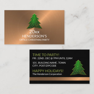Festlicher Baum - Rose Gold - Party Weihnachten Begleitkarte