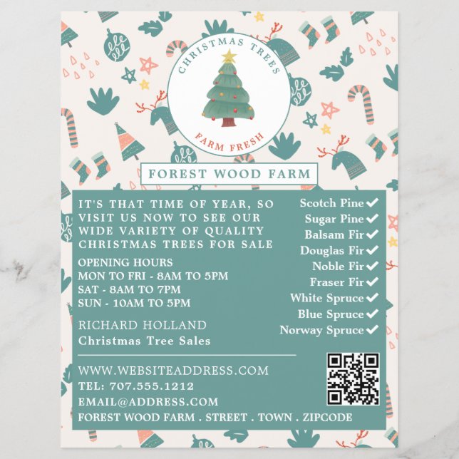 Festlicher Baum und Hintergrund, Verkauf von Weihn Flyer (Vorne)