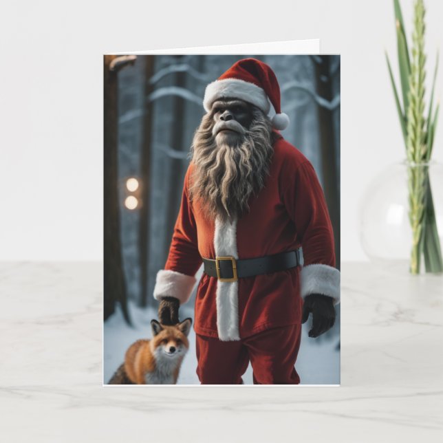 Festlicher Bigfoot Feiertagskarte (Vorderseite)