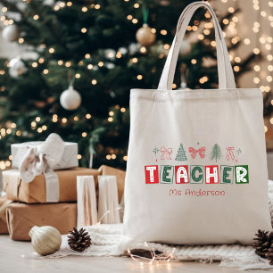 Festlicher Brauch Kokette Weihnachten Lehrer Tragetasche
