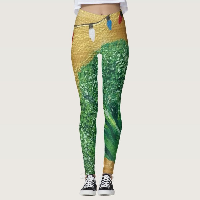 Festlicher Brokkoli Leggings (Vorderseite)