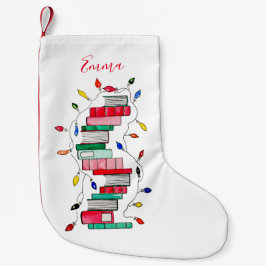 Festlicher Buch-Stapel - personalisiert Kleiner Weihnachtsstrumpf