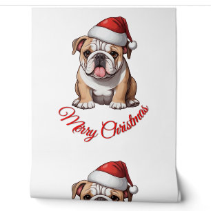 Festlicher Bulldog Frohe Weihnachten Klassischer T Tapete