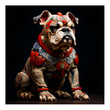 Festlicher Bulldogge in Kriegsführung
