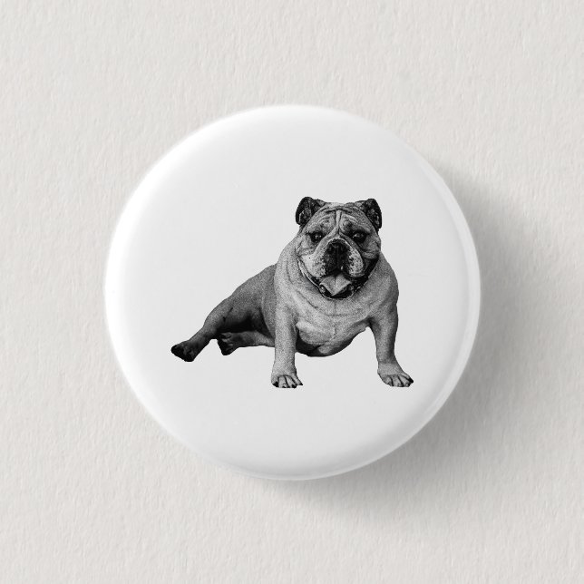 Festlicher Bulldoggen-Button-Pin Button (Vorderseite)
