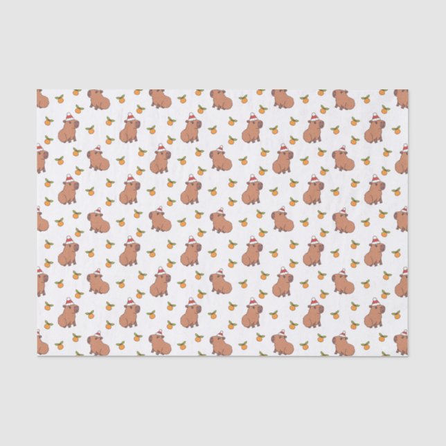 Festlicher Capybara Weihnachtsfeiertag Seidenpapier (Vorderseite)