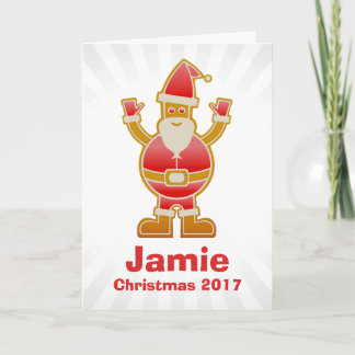 Festlicher Cartoon Santa Gingerbrot Cookie Anpasse Feiertagskarte