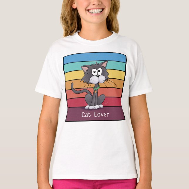 Festlicher Cat Lover T - Shirt (Vorderseite)