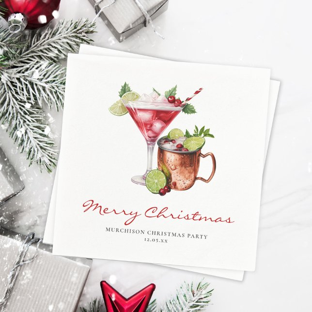 Festlicher Cocktail Weihnachtsgebäck Party Serviette (Von Creator hochgeladen)
