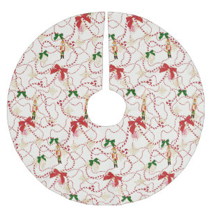 Festlicher Creme-Gold-Nussknacker-Bogen-Schmuck We Polyester Weihnachtsbaumdecke