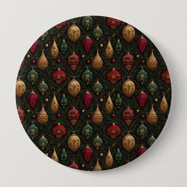 Festlicher Damast  Button (Vorderseite)