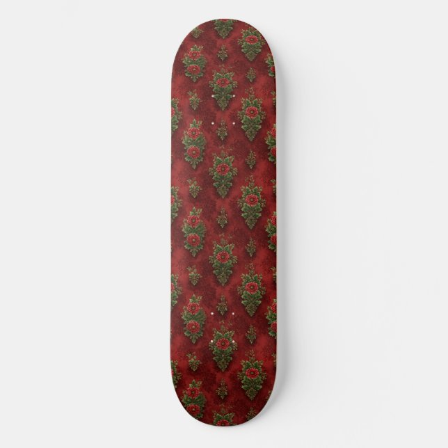 Festlicher Damast  Skateboard (Vorderseite)