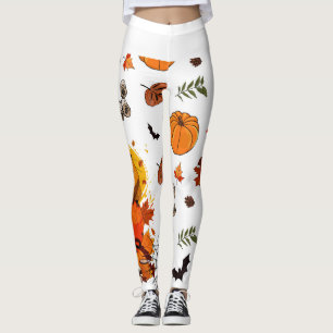 Festlicher Fall Capybar mit Pumpkins, Spinnen Leggings