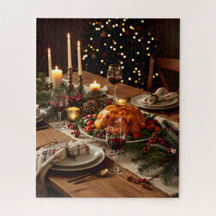 Festlicher Feierabendtisch mit Roast Türkei
