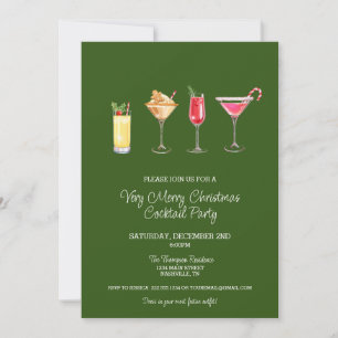 Festlicher Feiertag Cocktail Party Weihnachten Einladung
