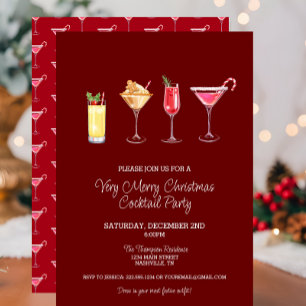 Festlicher Feiertag Cocktail Party Weihnachten Einladung