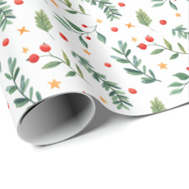 Festlicher Feiertag des Wald| Weiß-| Geschenkpapier