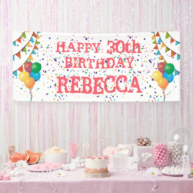 Festlicher Flair: Personalisiert Confetti Geburtst Banner (Party)