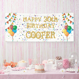 Festlicher Flair: Personalisiert Confetti Geburtst Banner