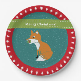 Festlicher Fox mit Weihnachtsschmuck nach Maß Pappteller