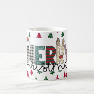 Festlicher "FROHE WEIHNACHTEN"-Muster-Becher Kaffeetasse