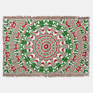 Festlicher Funky Trippy Groovy Weihnachts-Kaleidos Decke