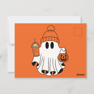 Festlicher Geist mit Pumpkin-Körbe und eingezähmte Postkarte