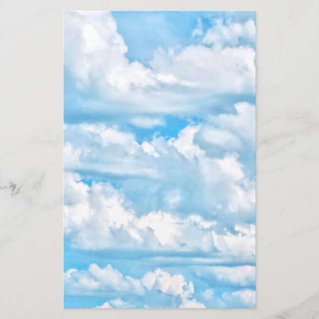 Festlicher glücklicher sonniger Wolken-Hintergrund Briefpapier (Vorderseite)