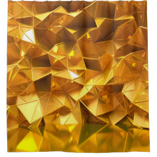 Festlicher goldener Hintergrund mit Dreiecken, Bad Duschvorhang