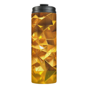 Festlicher goldener Hintergrund mit Dreiecken, Bad Thermosbecher