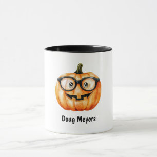 Festlicher Halloween-Kürbis mit personalisiertem N Tasse